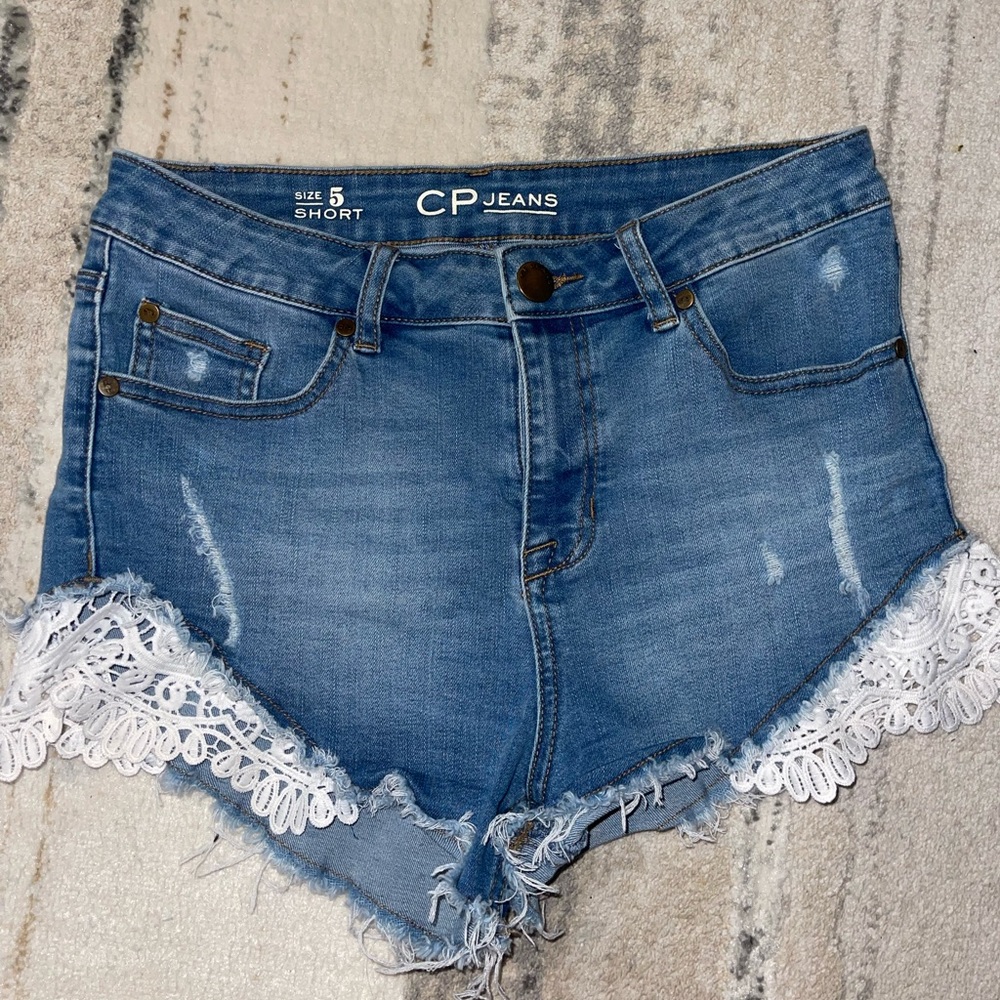 CP Denim Shorts with Lace Accents Size 5